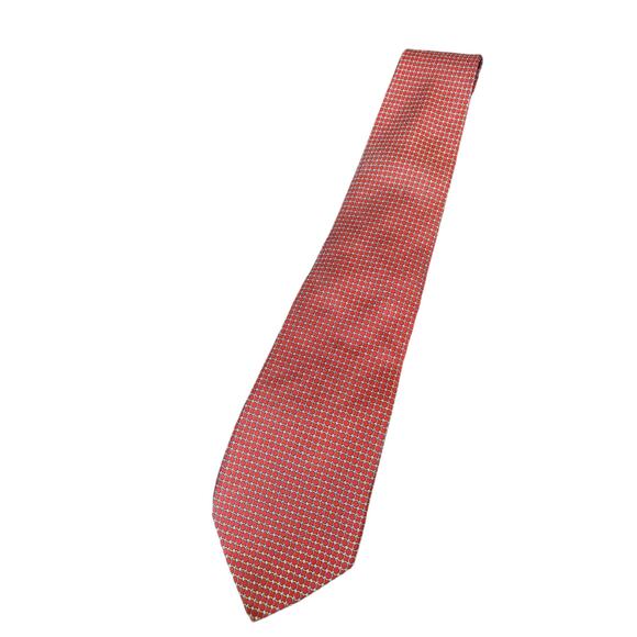 Brooks Brothers Makers Mens Tie 100% Silk Classic Chain Link Red Blue Yellow USA - Picture 6 of 8